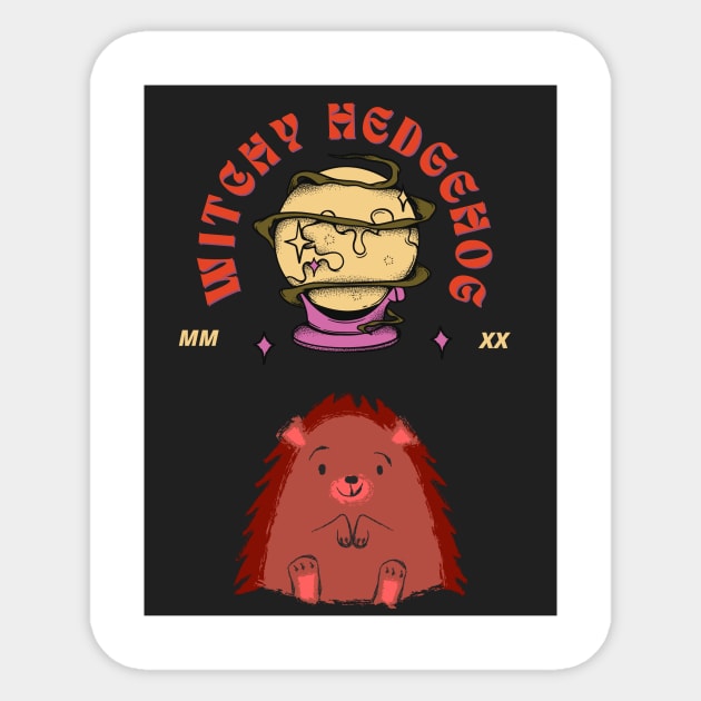 Witchy Hedgehog, Funny Hedgehog Witch is a perfect gift for Halloween for all animal lovers #10 Classic T-Shirt Sticker by META-HD